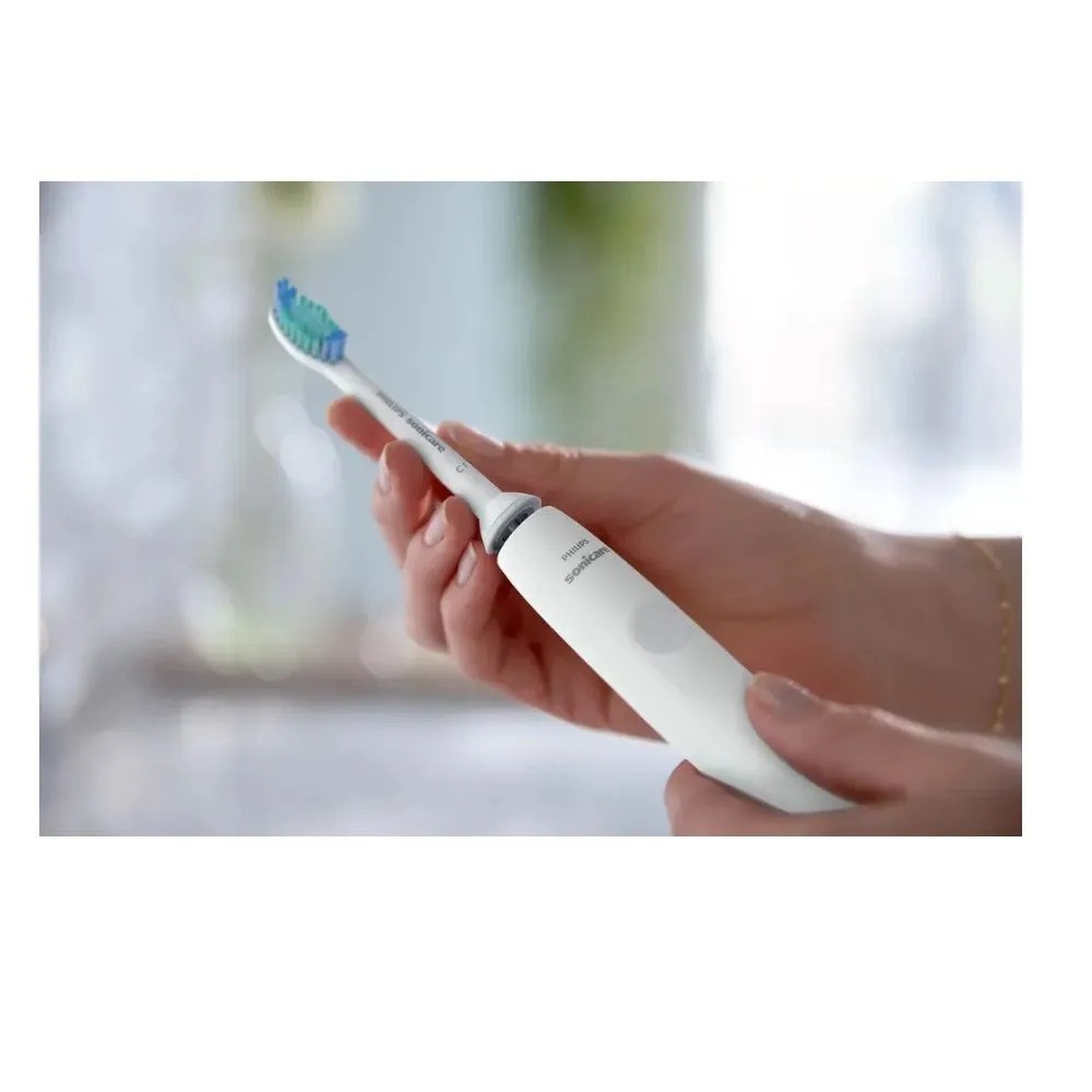 Электрическая зубная щетка Philips Sonicare Series 1100 (белый/зеленый)