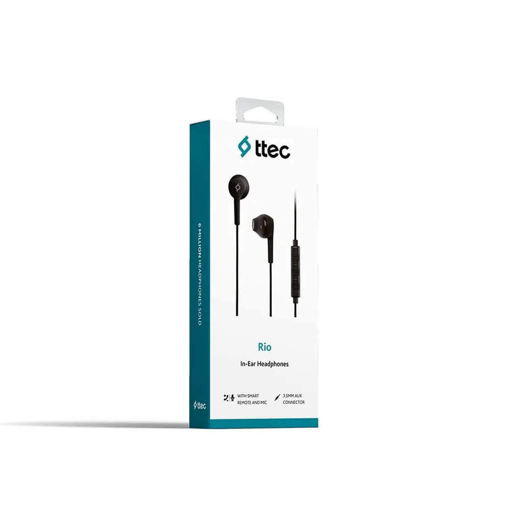 Проводные наушники TTEC RIO In-Ear Headphones with Built-in remote control (черный)
