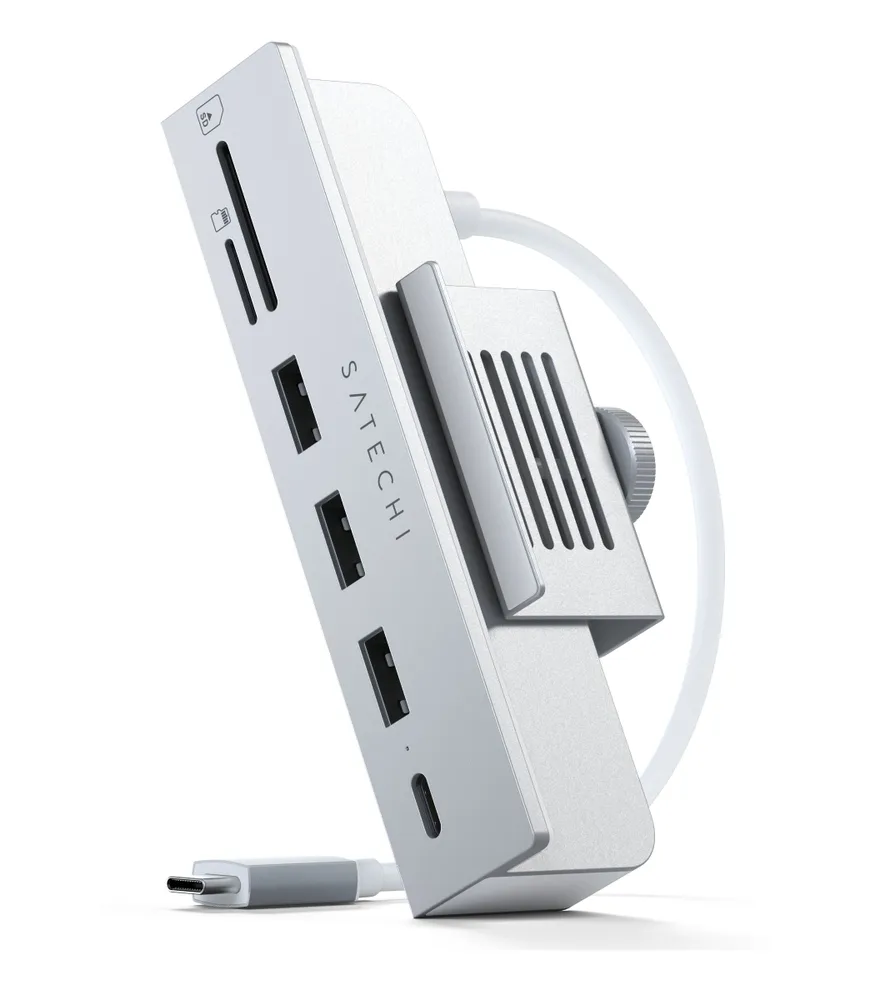 Хаб Satechi Aluminum USB-C Clamp Hub (для iMac 24'', серебристый)