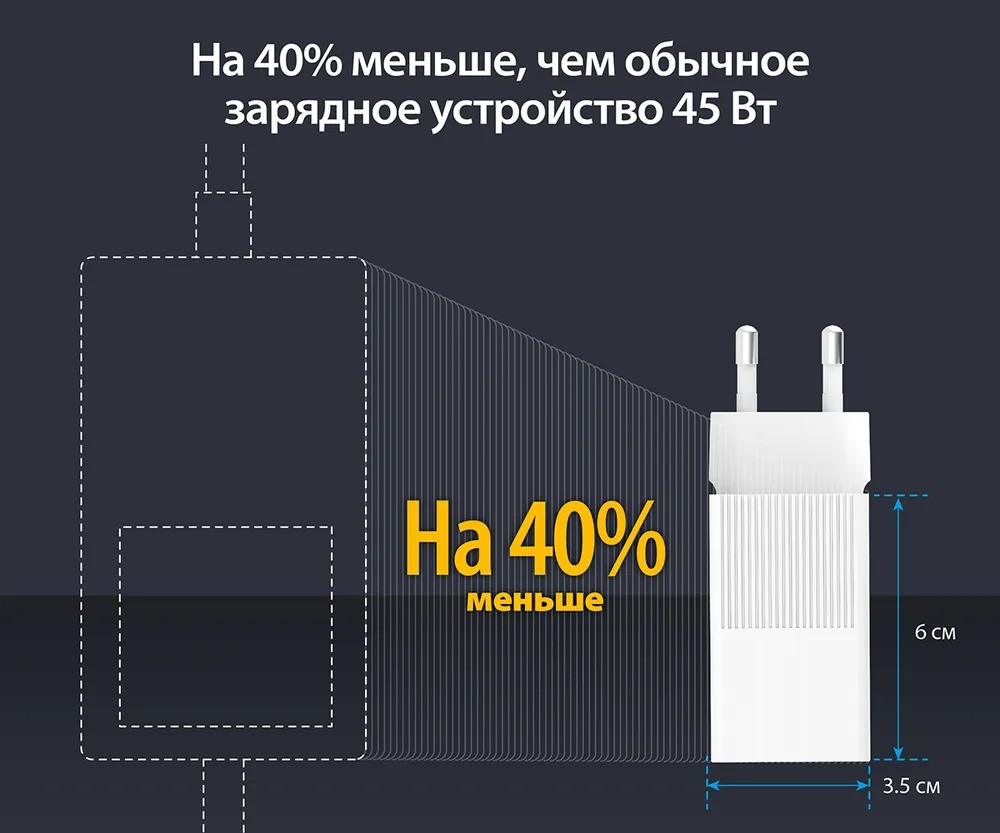 Сетевое зарядное устройство j5create 45W Dynamic PD USB-C/USB-A (белый)