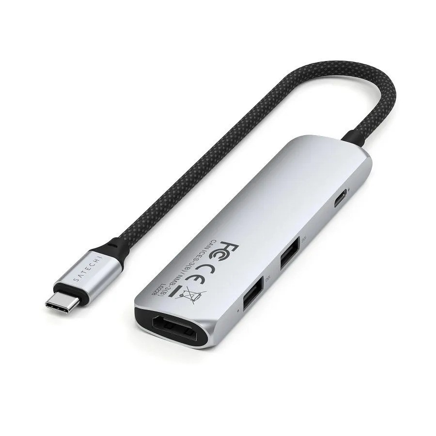 Адаптер Satechi 4-in-1 USB-C PD&2xUSB-A 3.2 Gen2&HDMI 4K@60Hz (4-в-1, серебристый) 