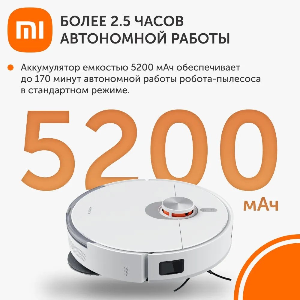Робот-пылесос Xiaomi Robot Vacuum S20+ (белый)
