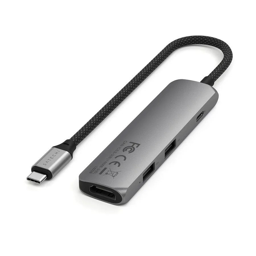 Адаптер Satechi 4-in-1 USB-C PD&2xUSB-A 3.2 Gen2&HDMI 4K@60Hz (4-в-1, серый)