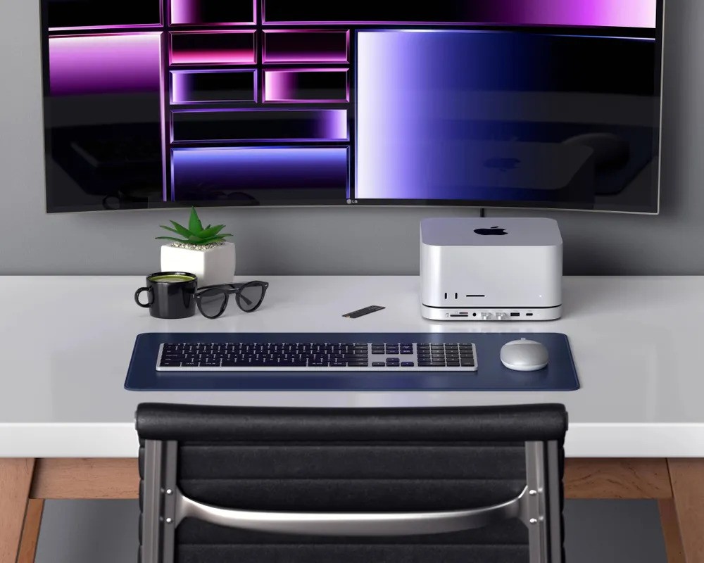 Док-станция с подставкой Satechi Stand & Hub for Mac Mini/Studio With NVMe SSD Enclosure (серебристый)