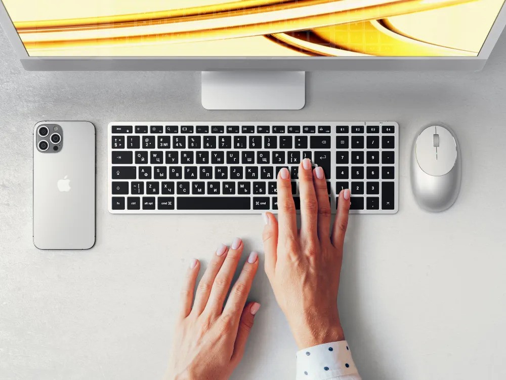 Беспроводная клавиатура Satechi Slim X2 (русская раскладка, серебристый)