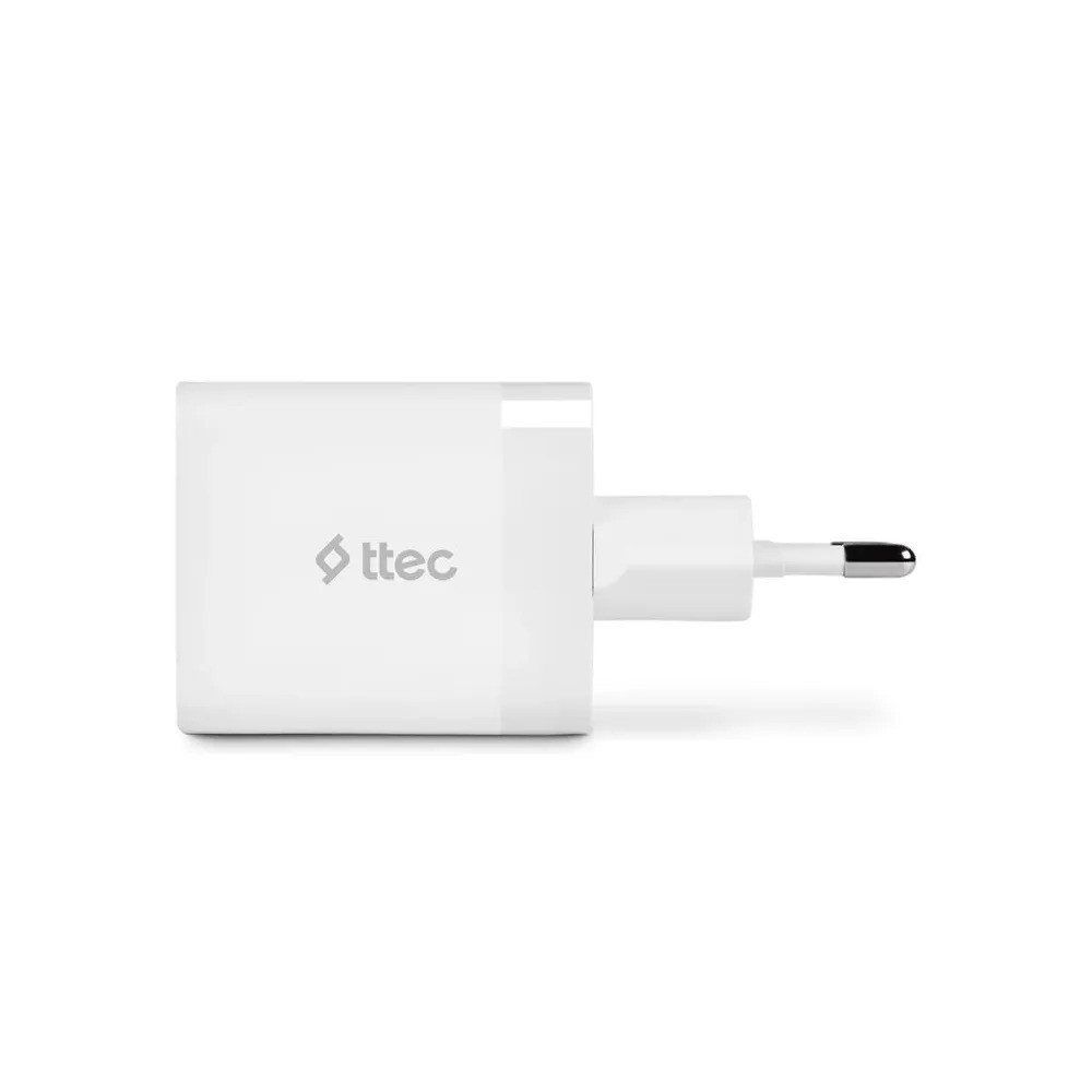 Зарядное устройство TTEC SmartCharger 45W PD Duo Travel Charger (USB-C+USB-A, белый)