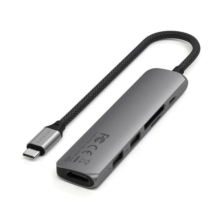 Адаптер Satechi 6-in-1 USB-C (6-в-1, серый)