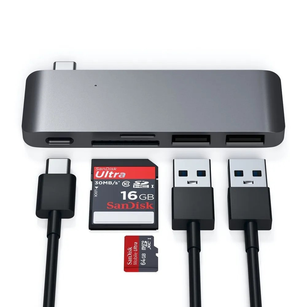 USB-хаб Satechi Type-C USB 3.0 Passthrough Hub (серый)