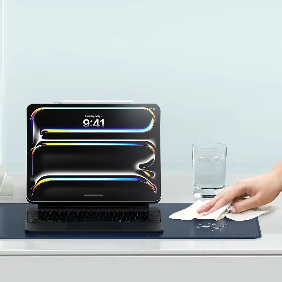 Коврик для мыши и клавиатуры Satechi Vegan-Leather Premium Desk Mat (синий)