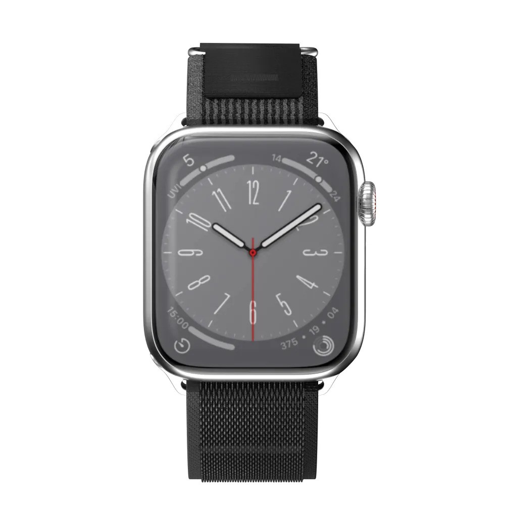 Ремешок для часов SwitchEasy SAW459161BG23 Flex Woven Nylon Watch Loop (для Apple Watch 42/44/45/49mm, черно-серый)