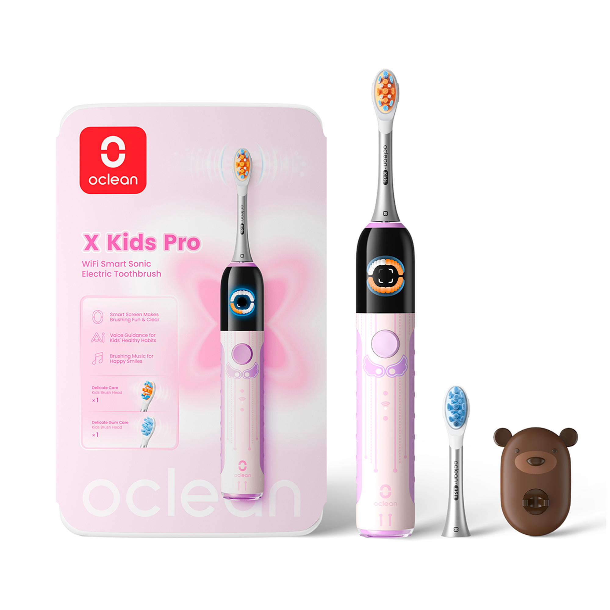 Электрическая детская зубная щетка Oclean X Kids Pro (розовый)
