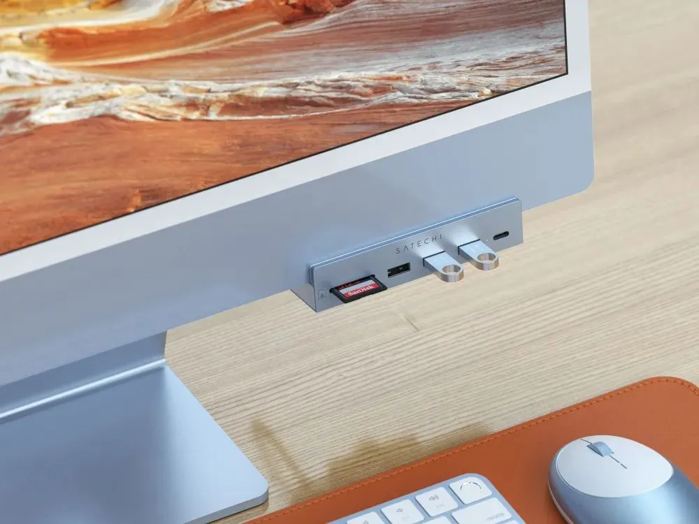 Хаб Satechi Aluminum USB-C Clamp Hub (для iMac 24'', серебристый)
