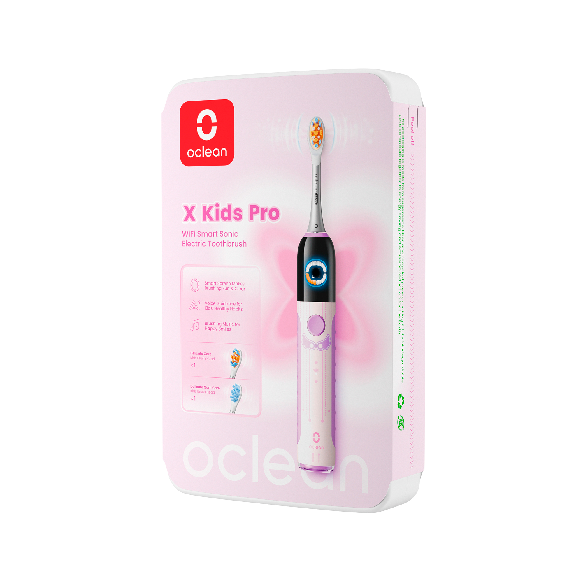 Электрическая детская зубная щетка Oclean X Kids Pro (розовый)