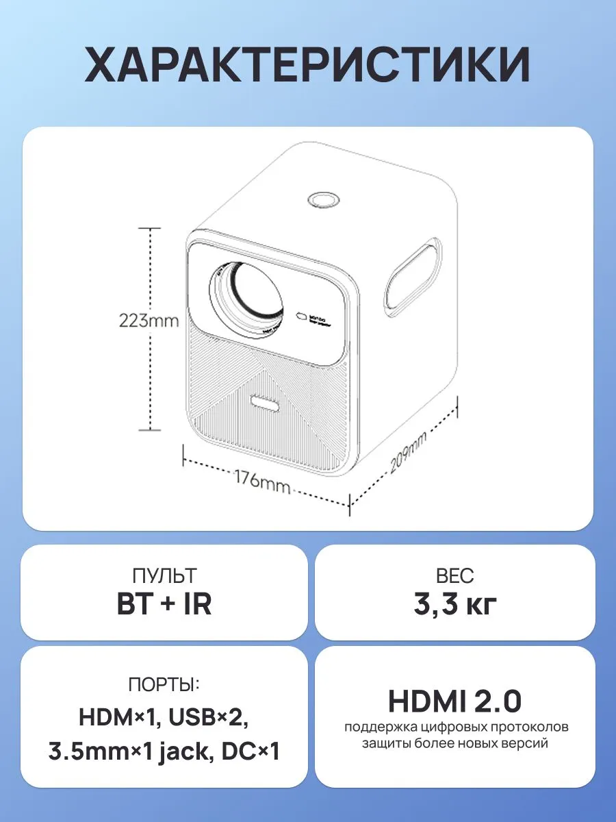 Проектор Wanbo Projector Mozart 1 Pro (темно-синий)