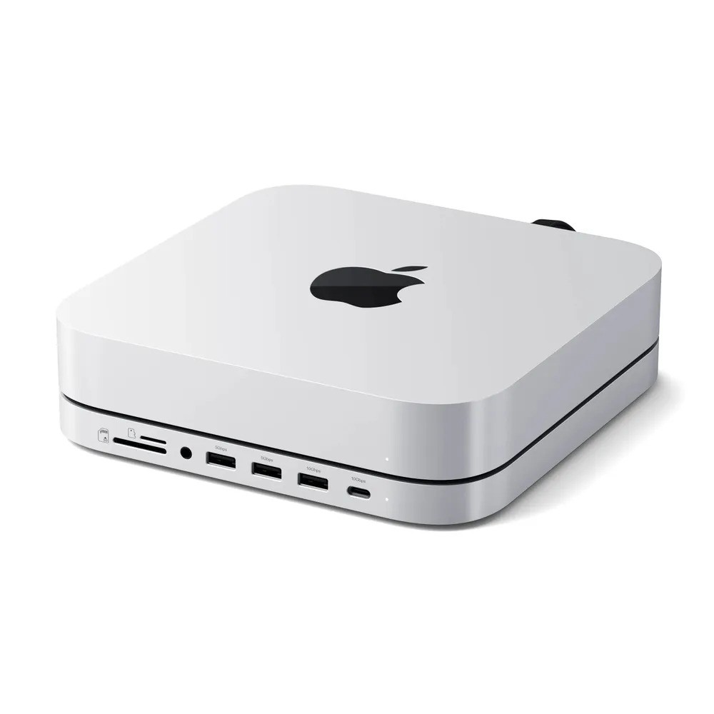 Док-станция с подставкой Satechi Stand & Hub for Mac Mini/Studio With NVMe SSD Enclosure (серебристый)