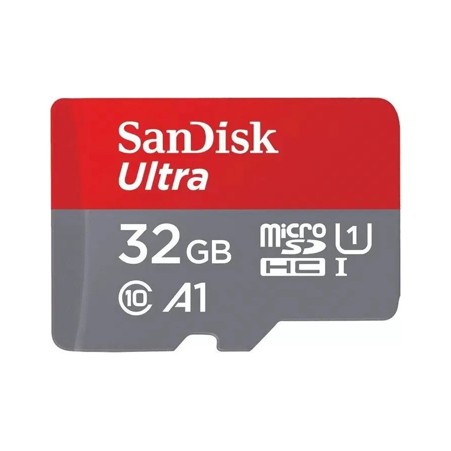Карта памяти SanDisk Ultra microSDHC UHS-I (32 ГБ, красный/серый)