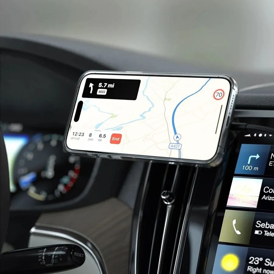 Автомобильное беспроводное зарядное устройство Satechi Qi2 Wireless Car Charger 15W (серый)