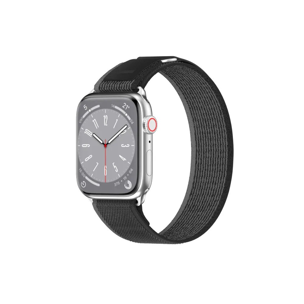 Ремешок для часов SwitchEasy SAW459161BG23 Flex Woven Nylon Watch Loop (для Apple Watch 42/44/45/49mm, черно-серый)