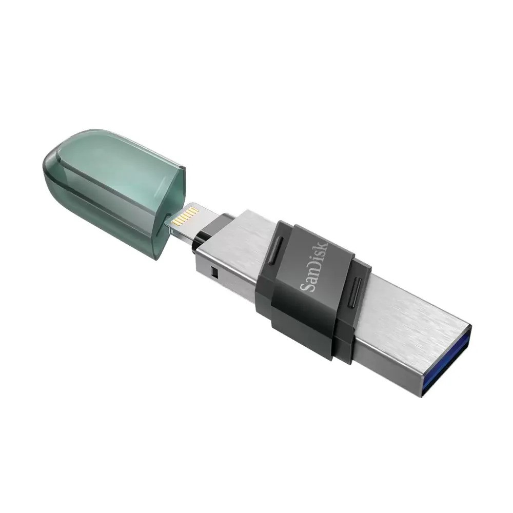 Флеш-накопитель SanDisk iXpand Flash Drive Flip (64 ГБ, серебристо-зеленый)