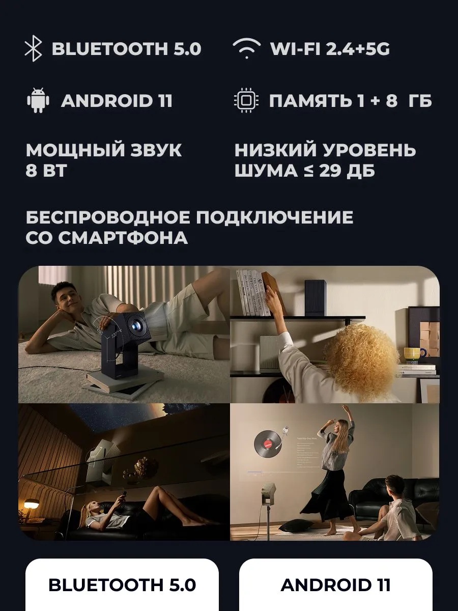 Портативный проектор Wanbo Projector Cube 2 Pro (белый)