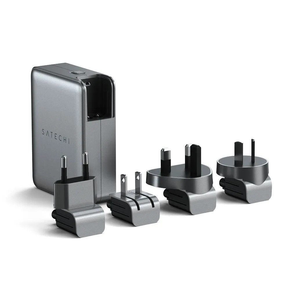 Сетевое зарядное устройство Satechi 145W USB-C 4-Port GAN Travel Charger (серый)