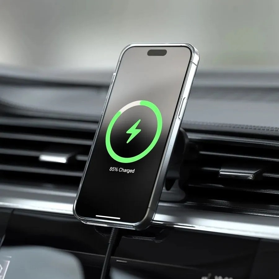 Автомобильное беспроводное зарядное устройство Satechi Qi2 Wireless Car Charger 15W (серый)