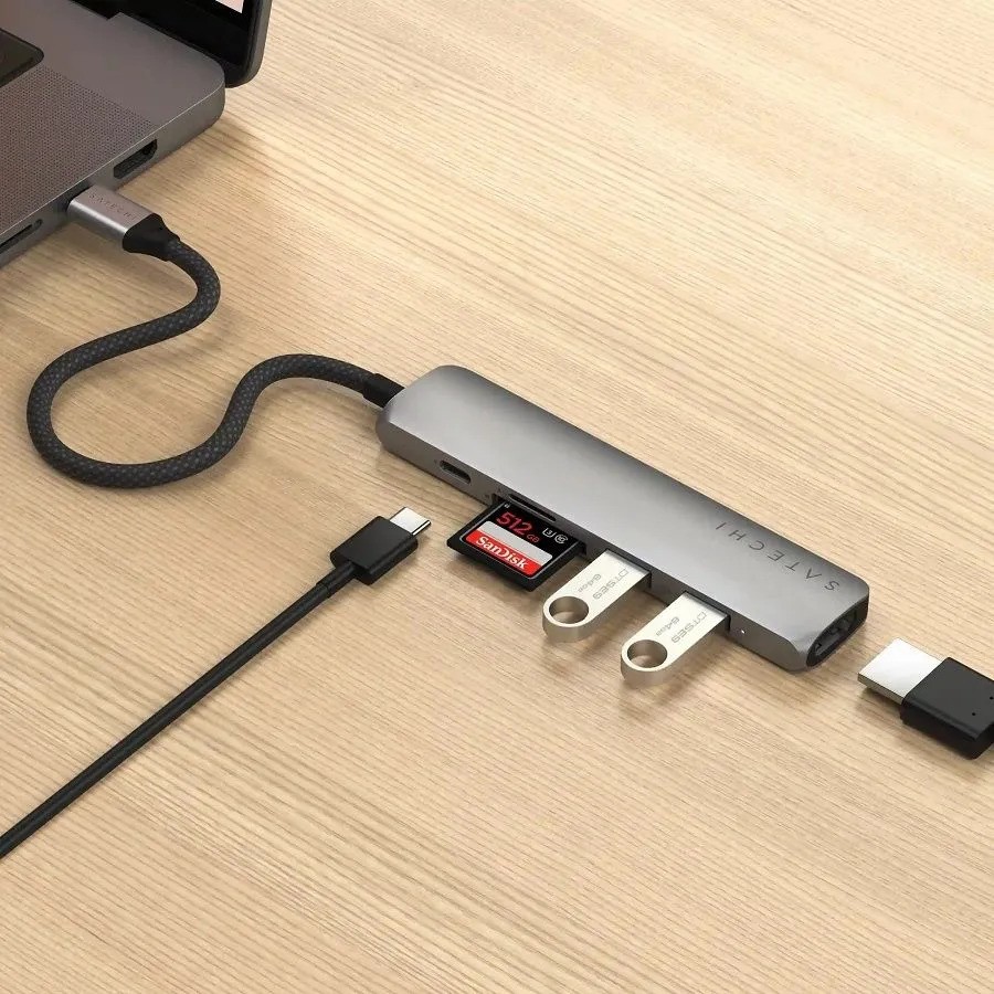 Адаптер Satechi 6-in-1 USB-C (6-в-1, серый)