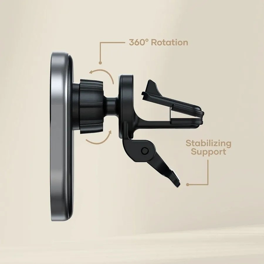 Автомобильное беспроводное зарядное устройство Satechi Qi2 Wireless Car Charger 15W (серый)