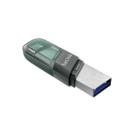 Флеш-накопитель SanDisk iXpand Flash Drive Flip (64 ГБ, серебристо-зеленый)