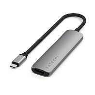 Адаптер Satechi 4-in-1 USB-C PD&2xUSB-A 3.2 Gen2&HDMI 4K@60Hz (4-в-1, серый)