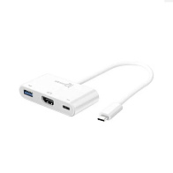 Переходник j5create USB-C на HDMI и USB Type-A 3.0/Power Delivery (белый)